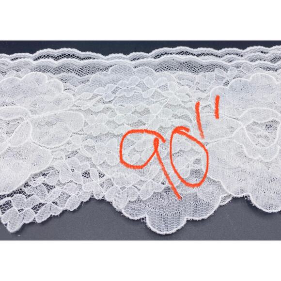 VTG Lace lot 46+ Yards Ruffled edging crochet bridal Nordstrom white color sew - Picture 11 of 14